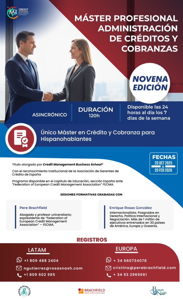 Máster profesional en administración de créditos y cobranzas